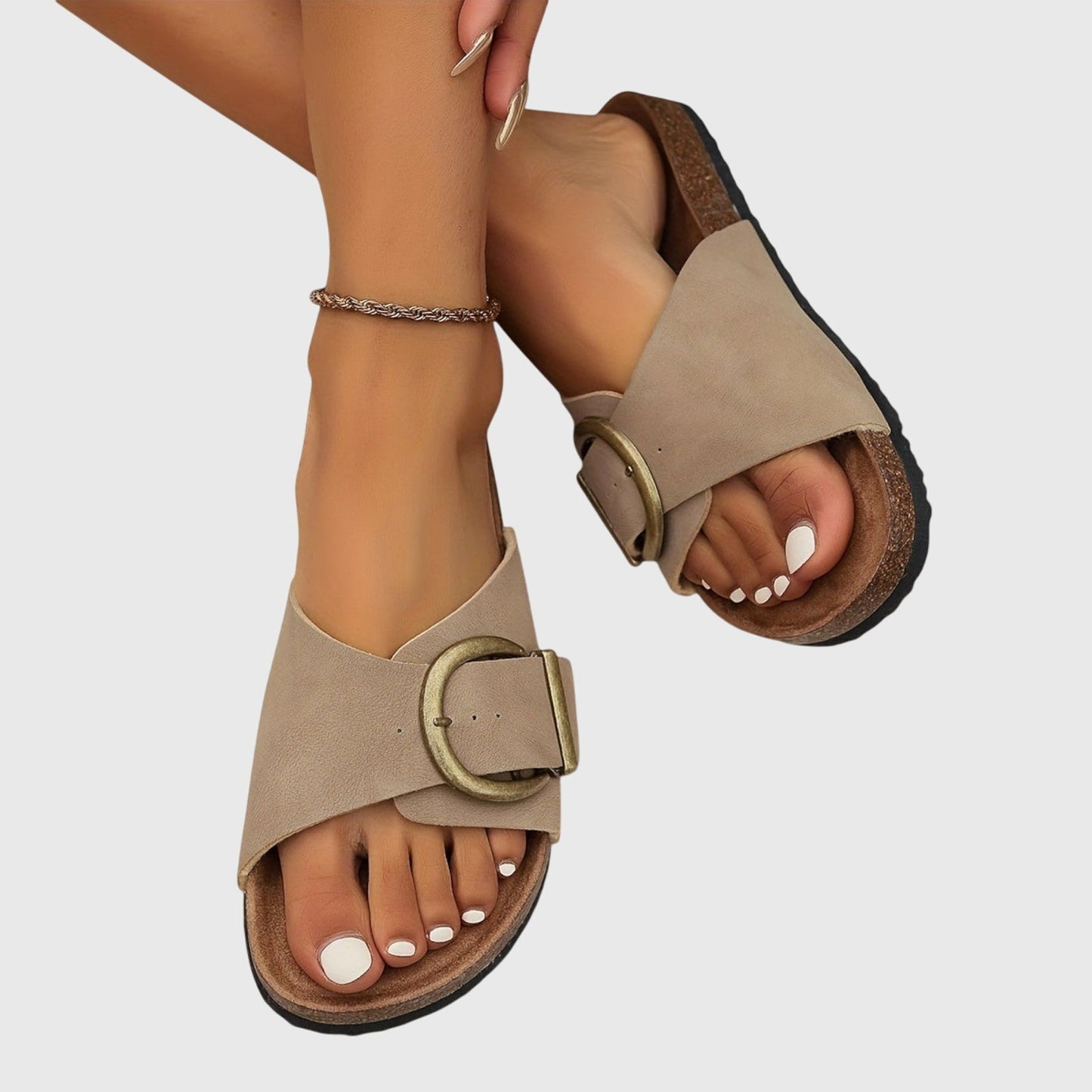Augusta – sandaler med bred pasform – Beige