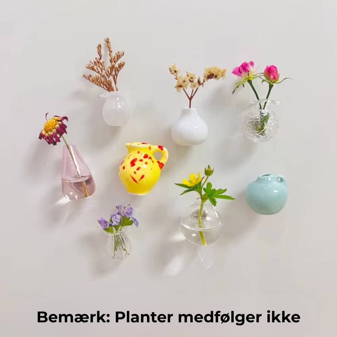 Minivasemagnet™ – Dekorative Keramikmagneter til Hjemmet (Sæt med 8)