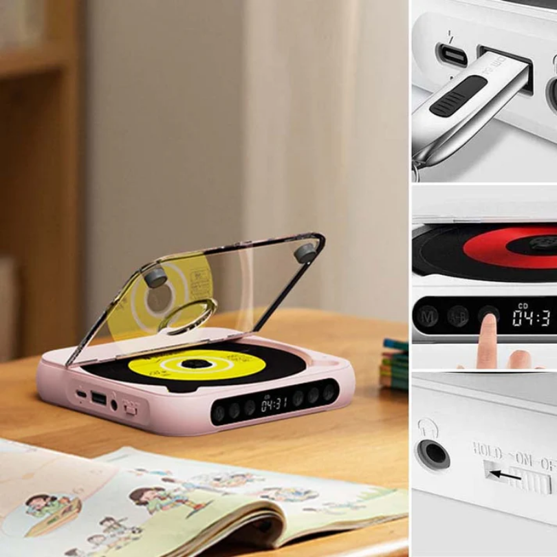 LoveleiTone CD™ – Trådløs Bærbar CD-Afspiller med Bluetooth