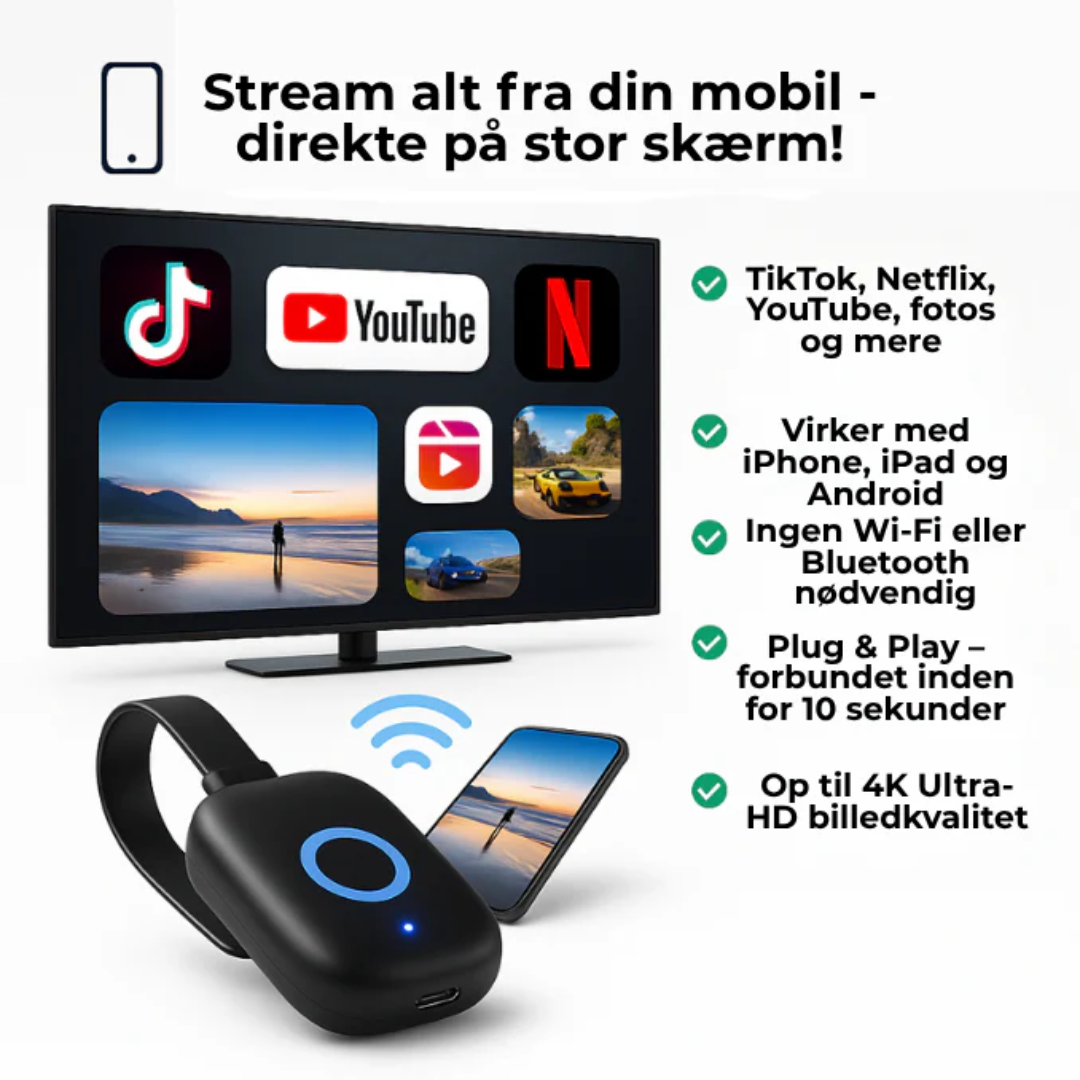 SpejlVen™ – Trådløs Skærmspejling til TV