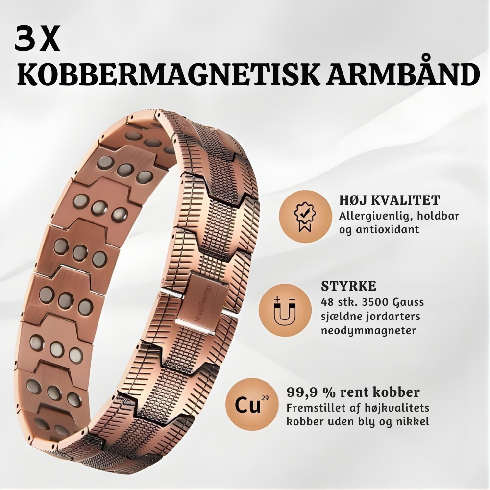 Liveria™ – Eksklusivt Magnetisk Kobber Terapiarmbånd