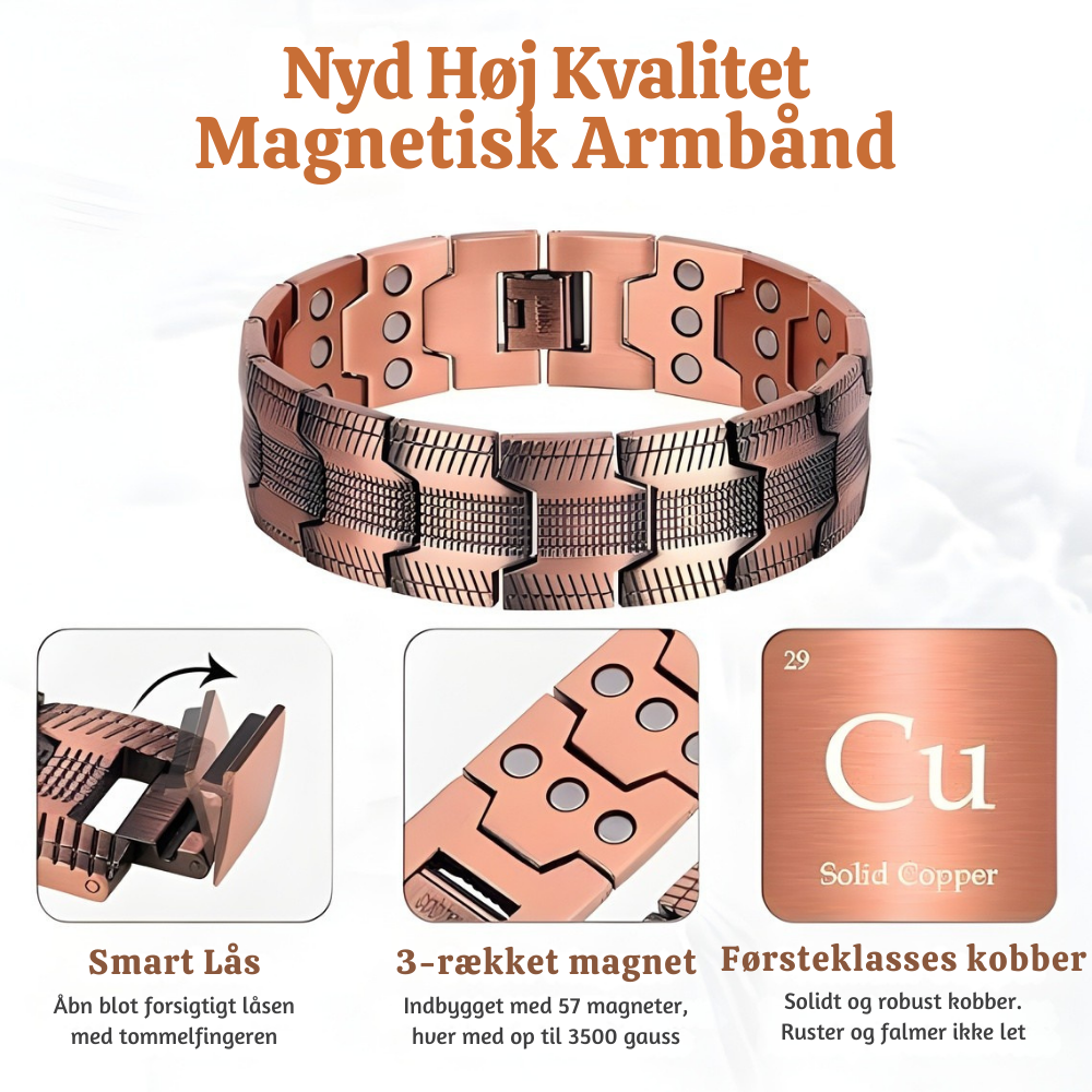 Liveria™ – Eksklusivt Magnetisk Kobber Terapiarmbånd