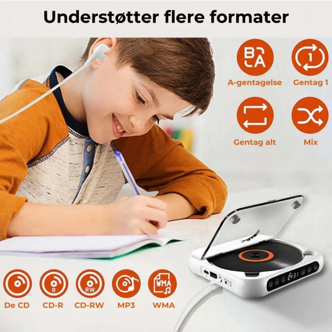 LoveleiTone CD™ – Trådløs Bærbar CD-Afspiller med Bluetooth