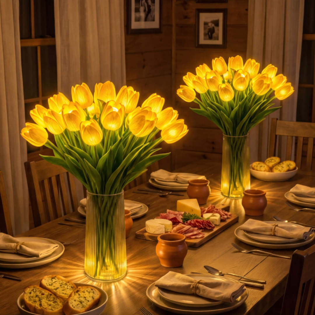 LumiTulip™ – Elegant LED-tulipanbuket med varm og magisk glød