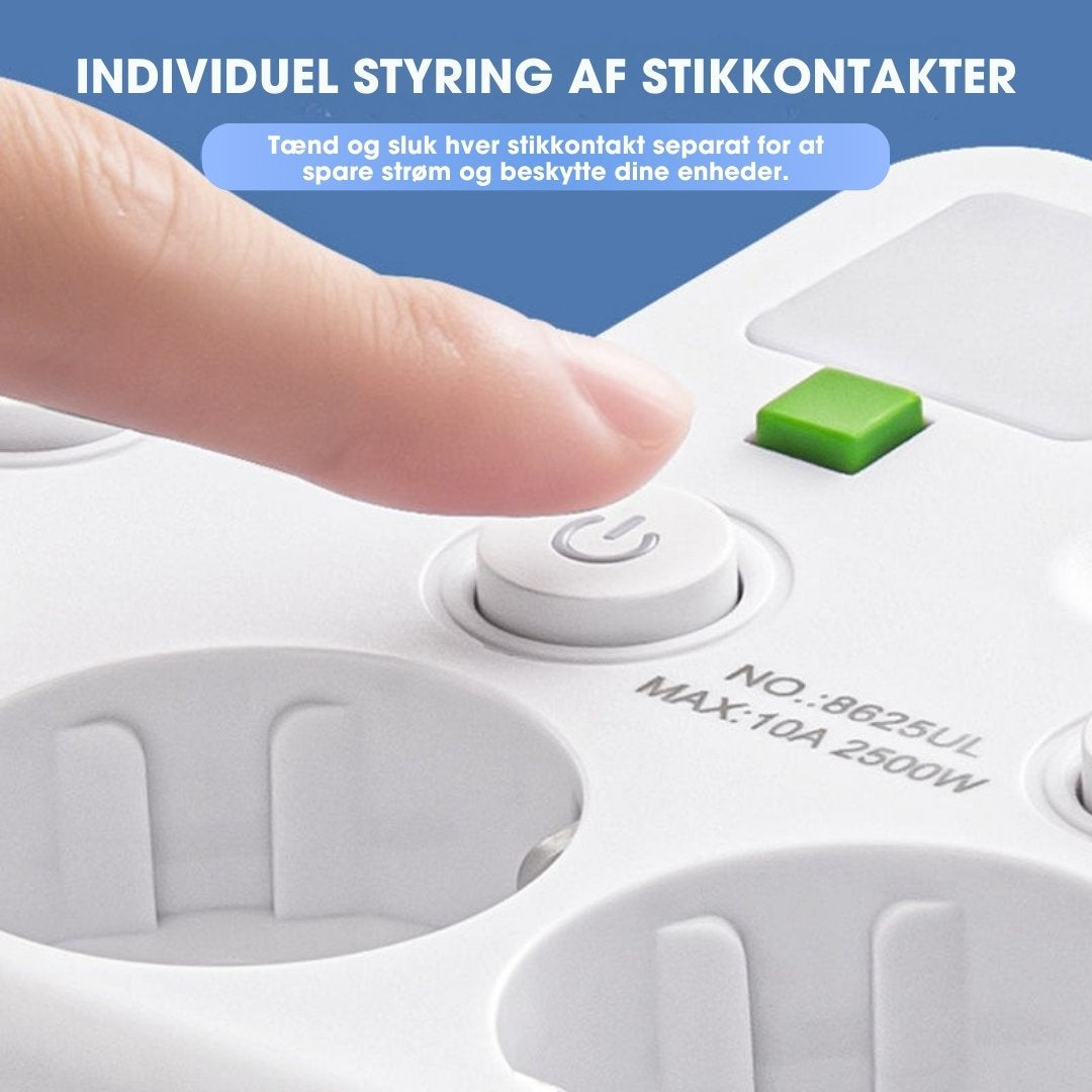 LoveleiHub™ – Alt-i-én stikdåse med USB-opladning og blødt natlys