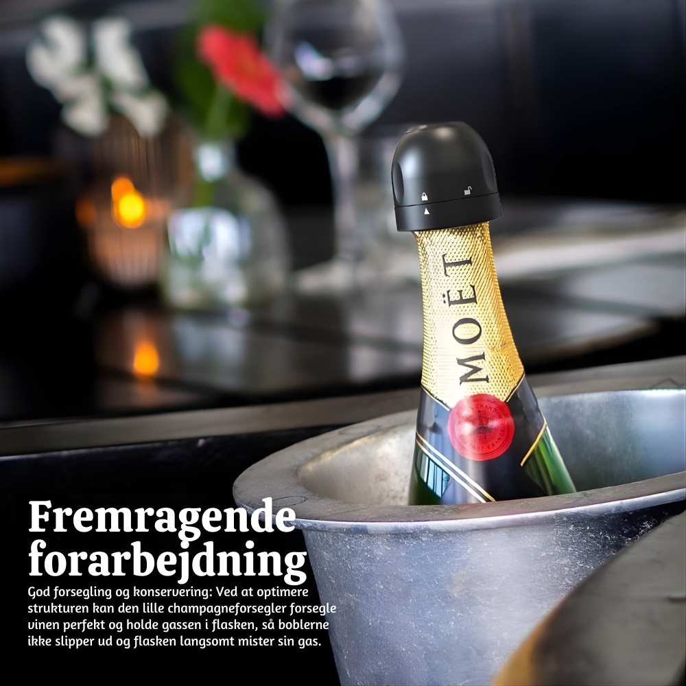 VinoLås™ – RoteLoveleide Loveleitæt Flaske­forsegler til Vin & Drikkevarer