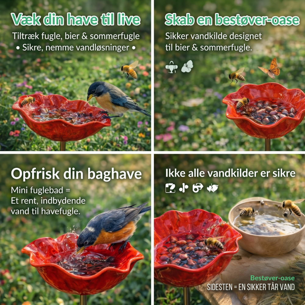 LoveleiFlora™ – Botanisk Vandstation til Fugle, Bier & Sommerfugle