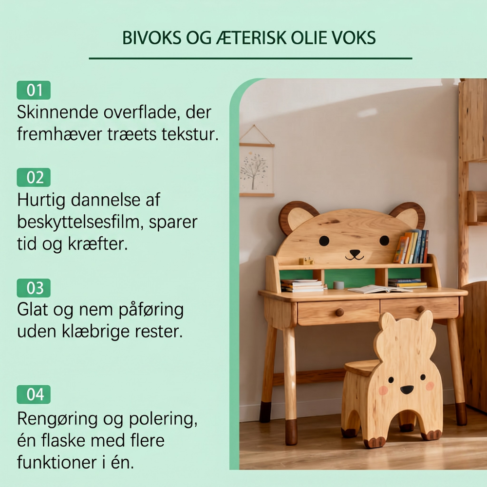 LoveleiWax™ - Alt-i-en Bivoks Spray til Træpleje