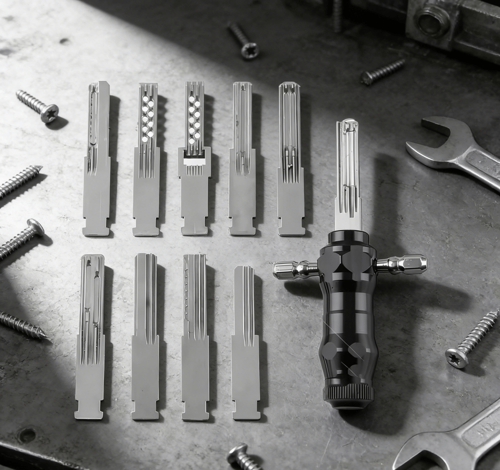 LockLovelei™ – Kompakt 9-i-1 rørLoveleiet lockpick-sæt