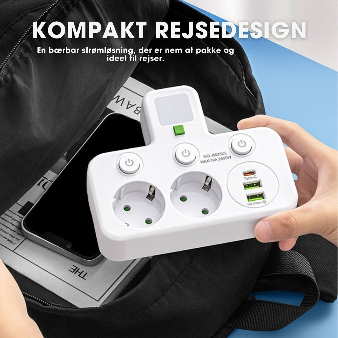 LoveleiHub™ – Alt-i-én stikdåse med USB-opladning og blødt natlys