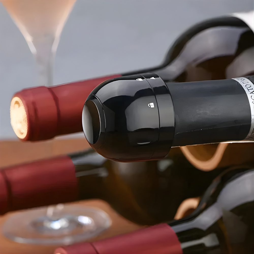 VinoLås™ – RoteLoveleide Loveleitæt Flaske­forsegler til Vin & Drikkevarer