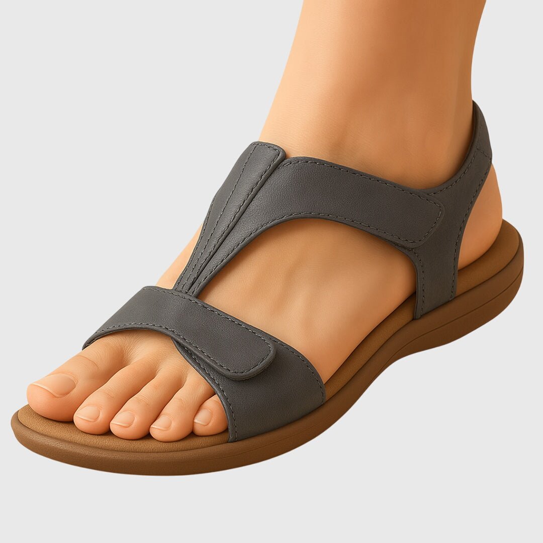 Andrea – sandaler med svangstøttende fodseng – Grå