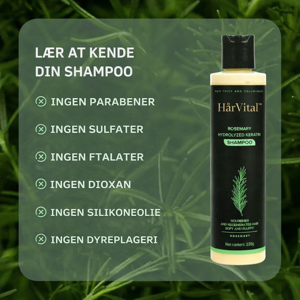 HårVital™ – Rosmarin Shampoo til Hårvækst og Sund Hovedbund