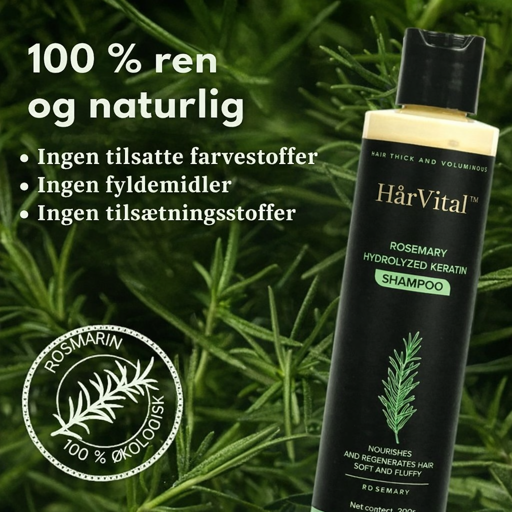HårVital™ – Rosmarin Shampoo til Hårvækst og Sund Hovedbund