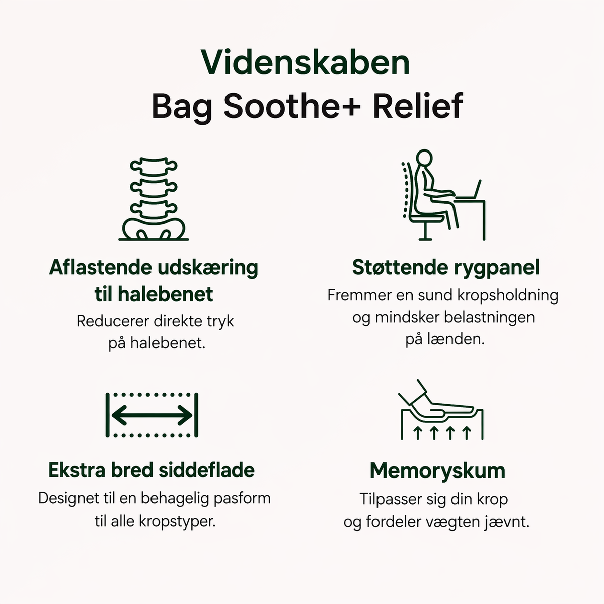StøttePude – ergonomisk siddepude i memory foam