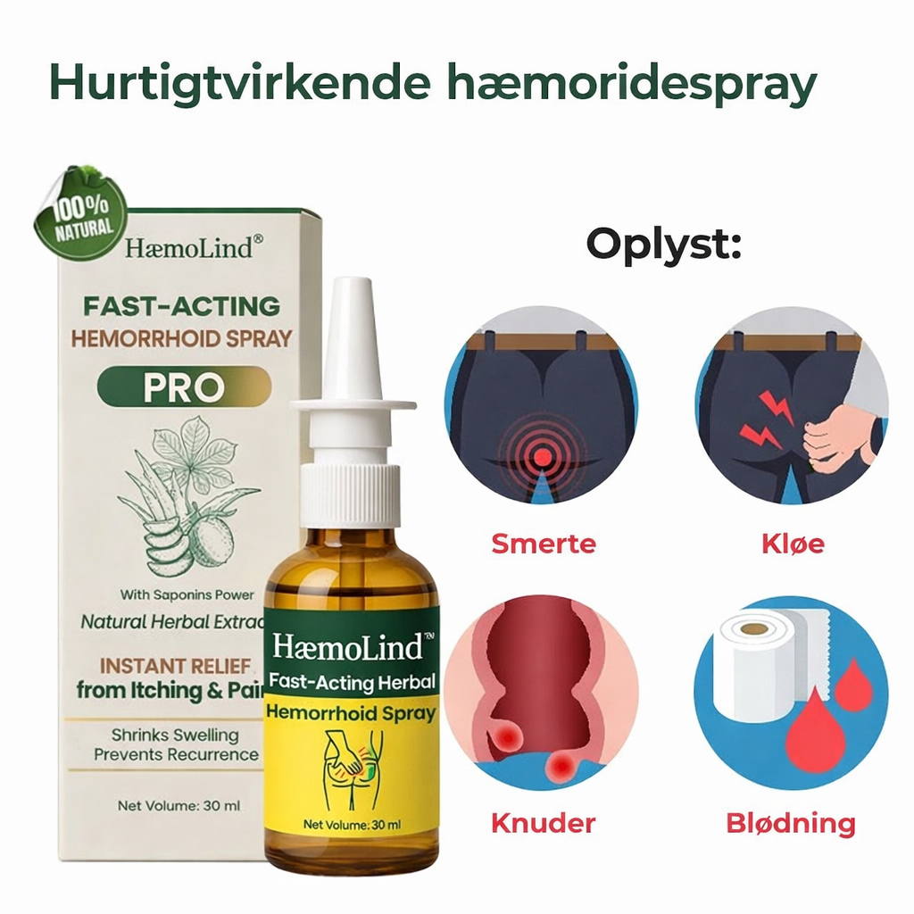 HaemoLind ™- Hurtig lindLoveleide urtespray mod hæmorider