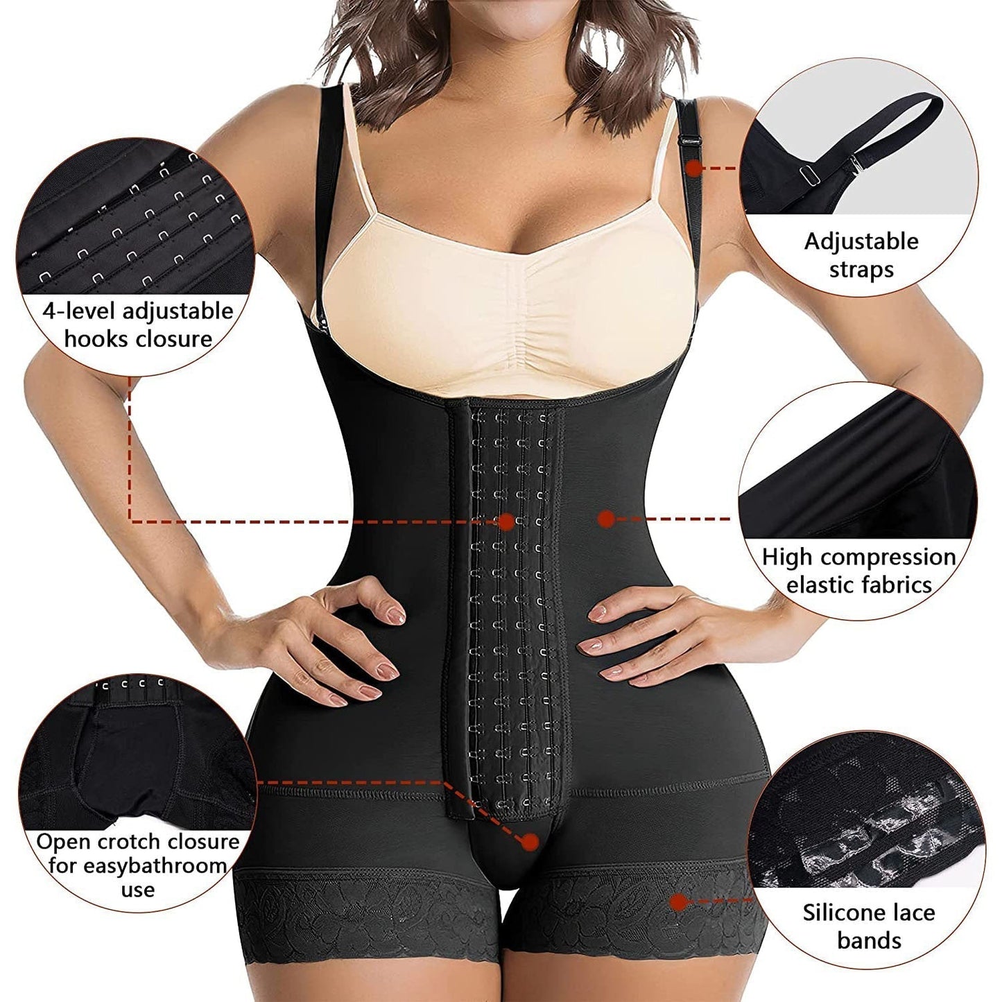 FormStøtte shapewear med justerbar kompression