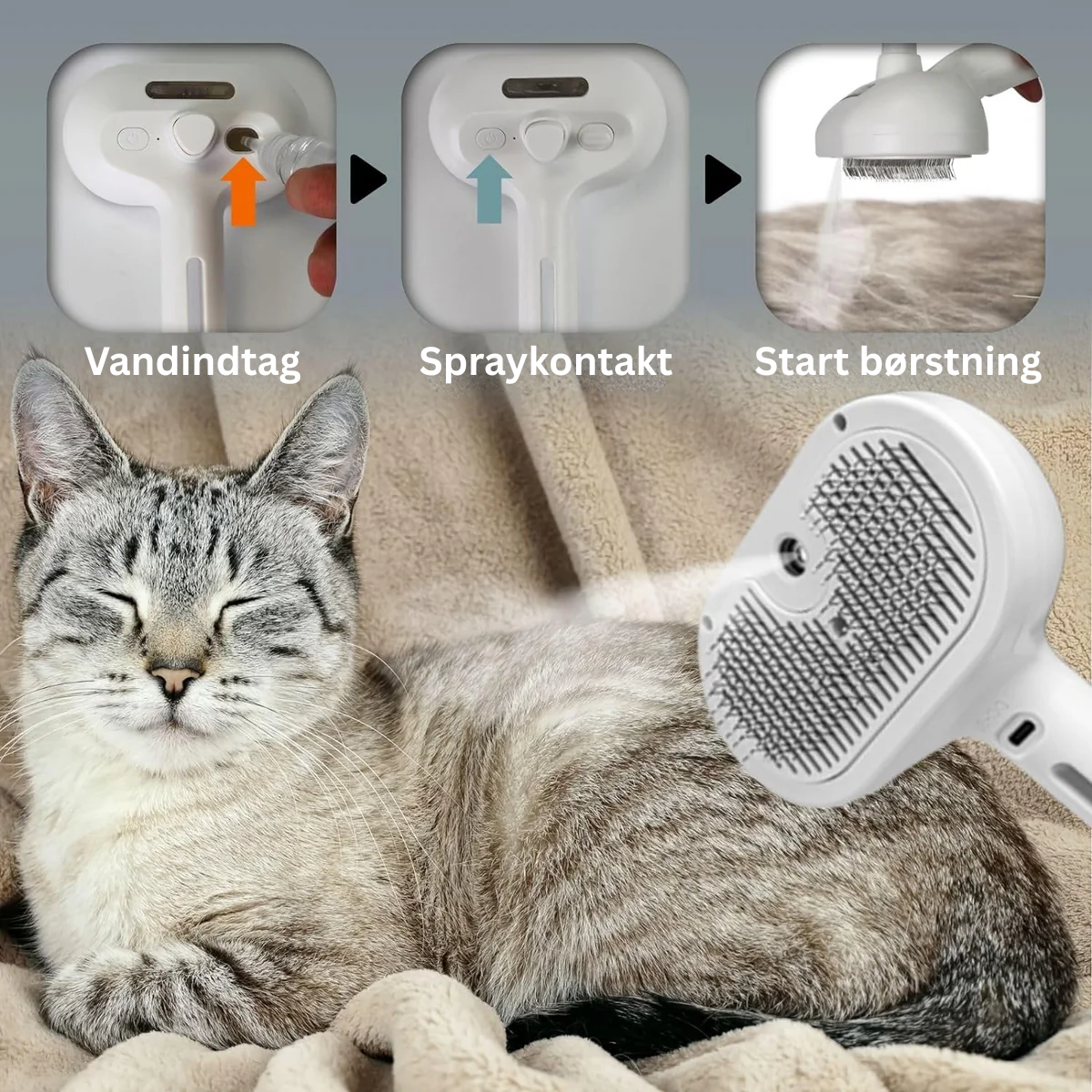 PetCare™ - Kæledyrsbørste med Tågespray og Massage