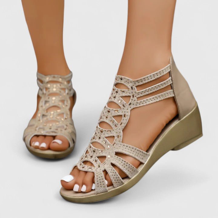Pernille – sommersandaler med justerbar rem – Khaki