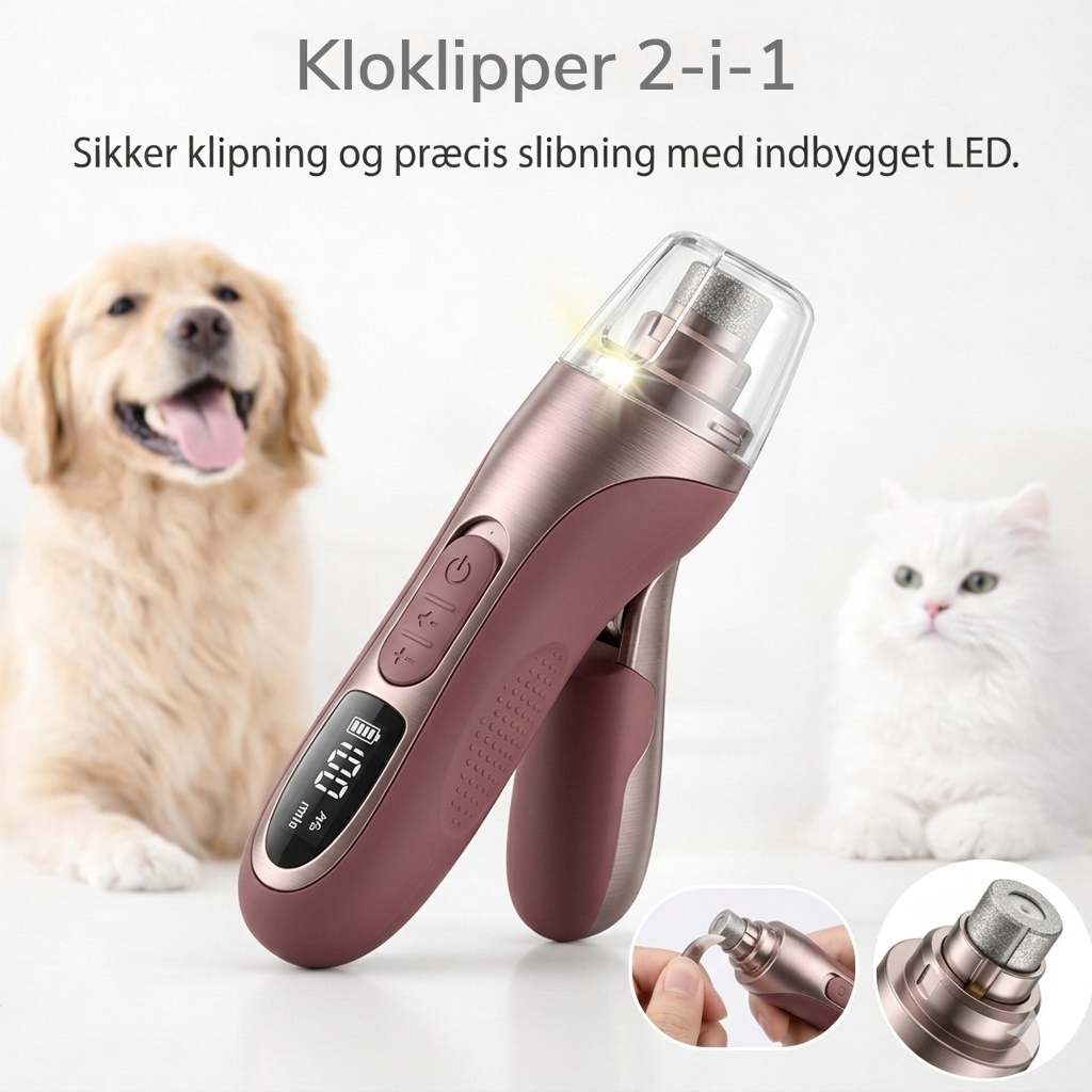 Kloklipper med LED-lys – Præcisionstrimmer til Lovelei Klopleje for Kæledyr