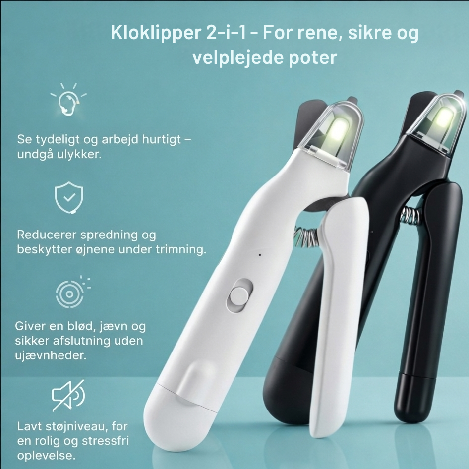 Kloklipper med LED-lys – Præcisionstrimmer til Lovelei Klopleje for Kæledyr
