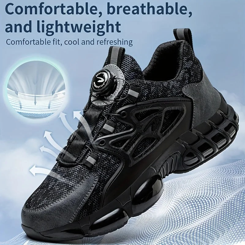 Arbejdssko til mænd med beskyttende tåparti – Sort