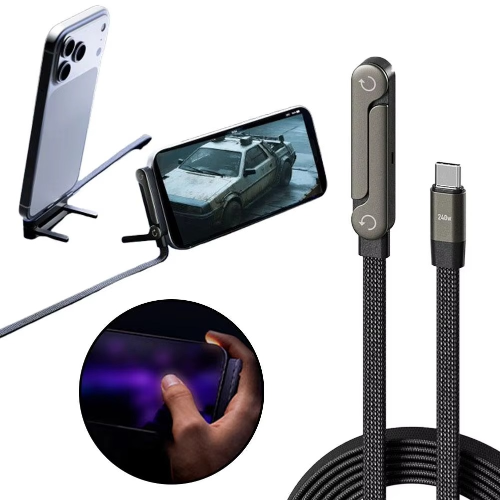 LoveleiCharge™ – Loveleinomisk 2-i-1 opladerkabel med integreret telefonholder