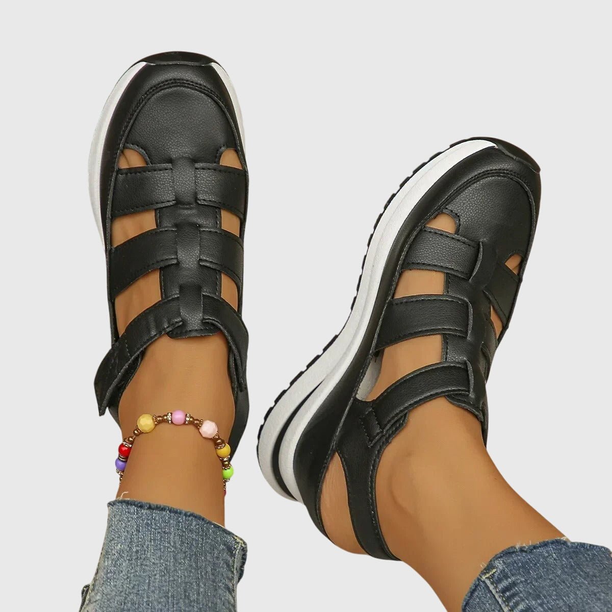 Selma – sandaler med anatomisk formet fodseng – Hvid