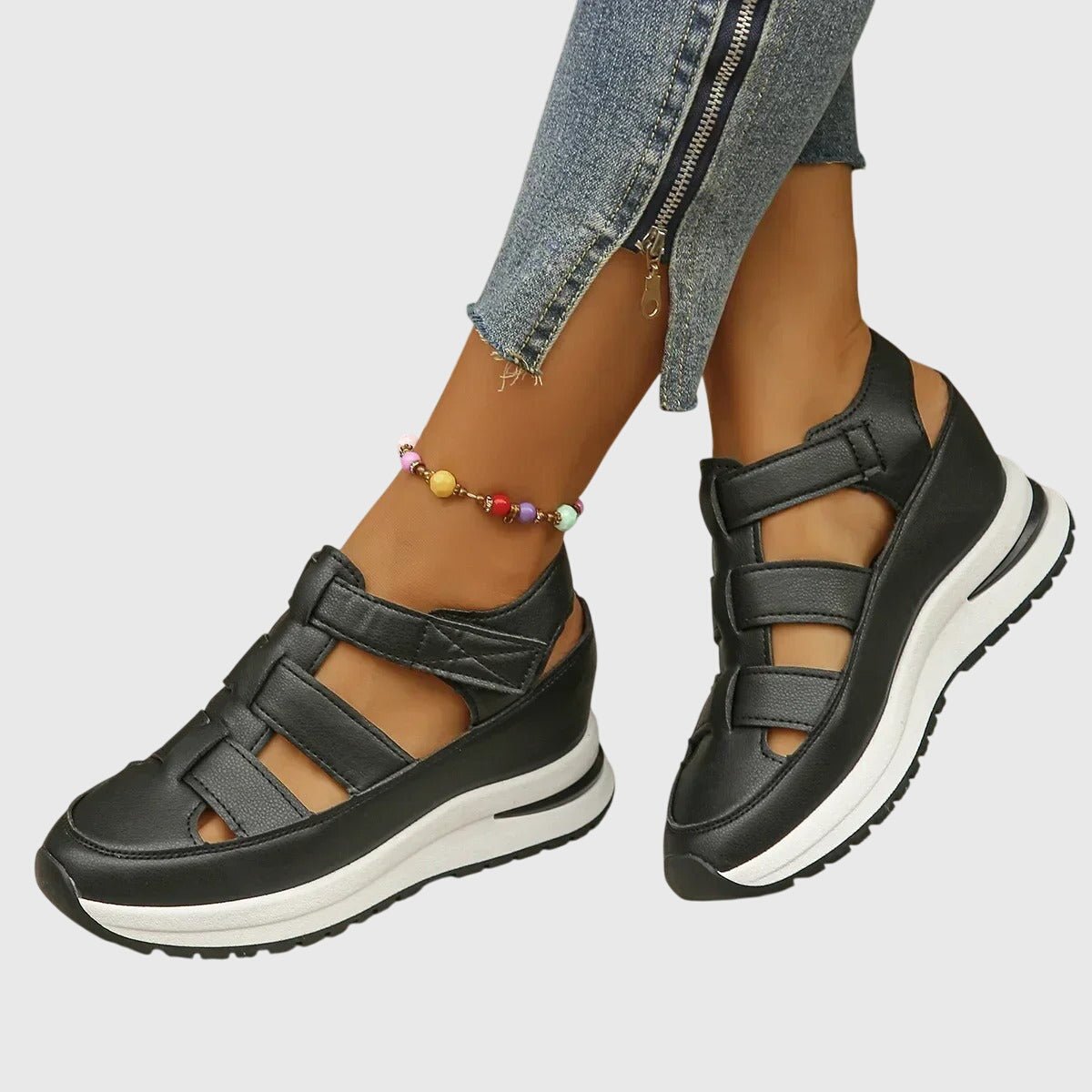 Selma – sandaler med anatomisk formet fodseng – Hvid