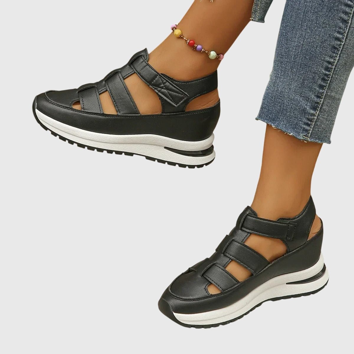 Selma – sandaler med anatomisk formet fodseng – Hvid