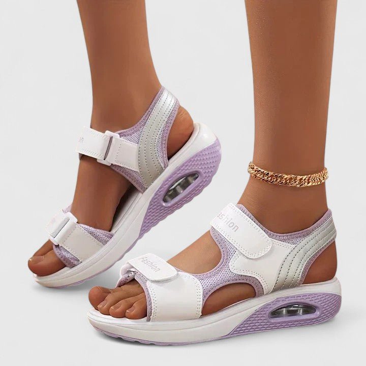 Sofie – polstrede sandaler med blød fodseng – Hvid / Sort