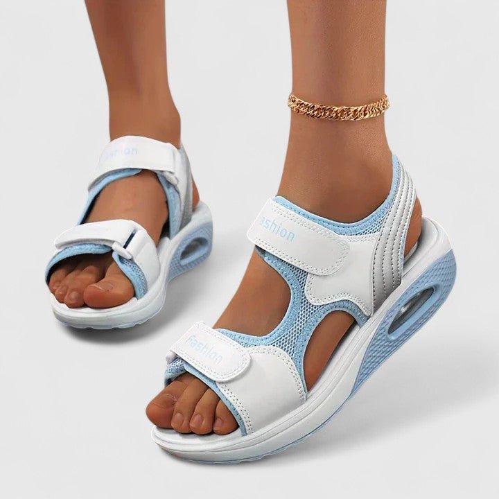 Sofie – polstrede sandaler med blød fodseng – Hvid / Sort