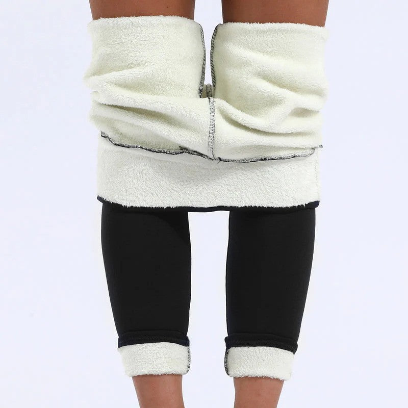 Lovelei - Varme Fleece Leggings med Høj Talje