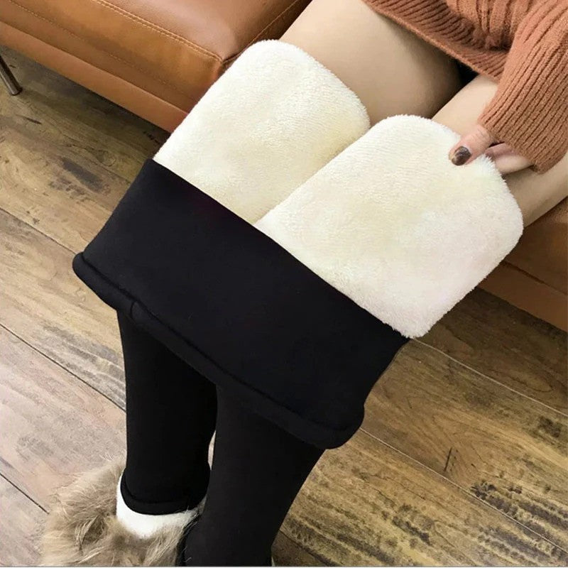 Lovelei - Varme Fleece Leggings med Høj Talje