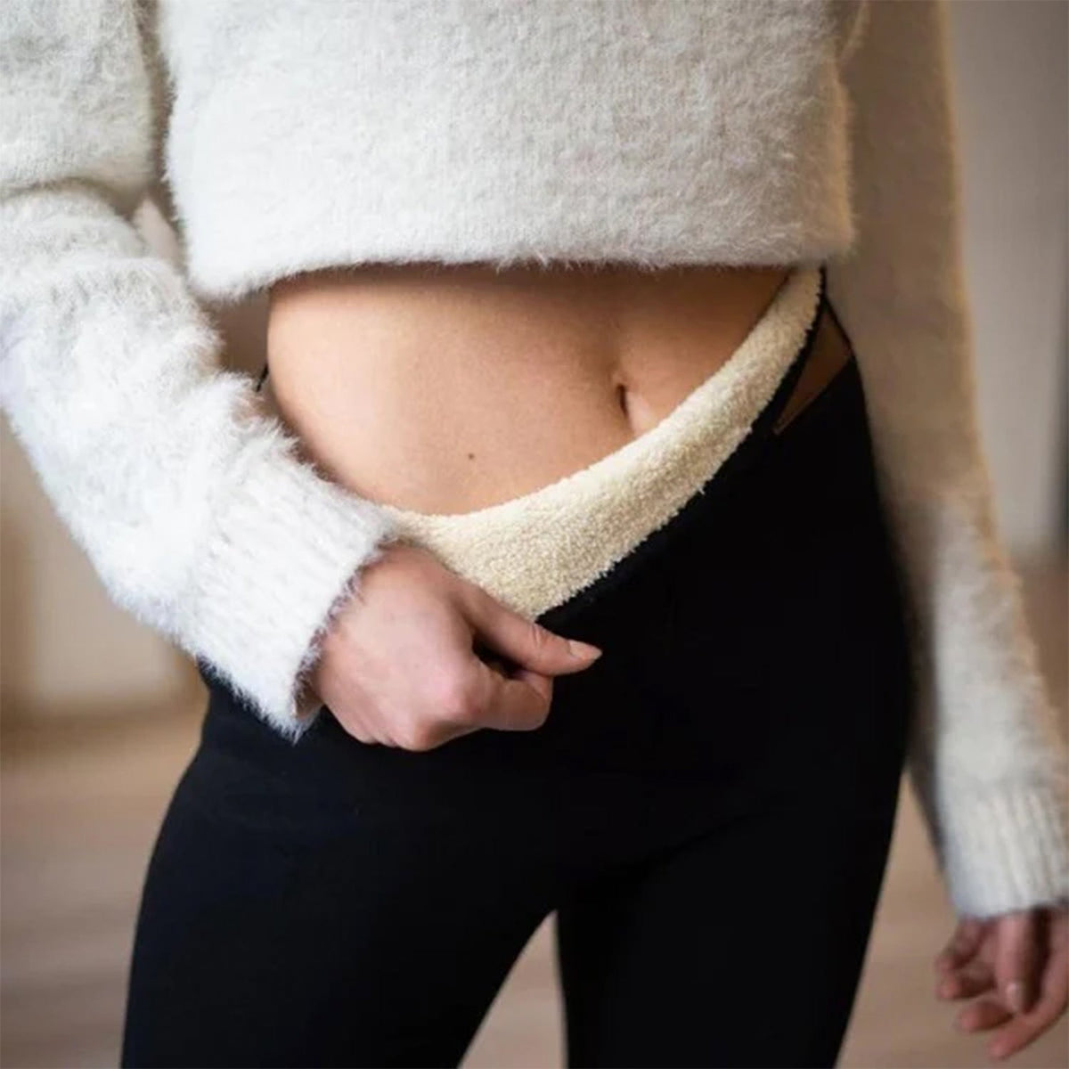 Lovelei - Varme Fleece Leggings med Høj Talje